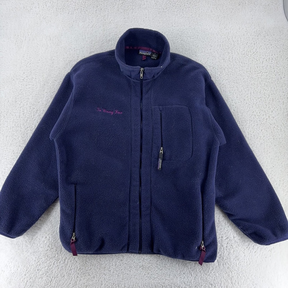 Vtg Patagonia To Wong Foo Movie Crew Synchilla Fleece Jacket Large Purple 90s